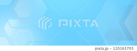 Geometric polygon shapes on gradient blue background. Modern futuristic background of the scientific hexagonal pattern. 120163703