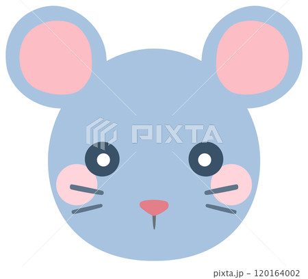かわいいネズミのイラスト 顔 ベクター素材 かわいいネズミのイラスト 顔 ベクター素材 120164002