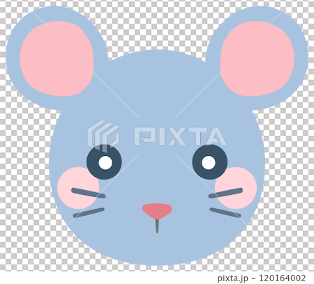 かわいいネズミのイラスト 顔 ベクター素材 かわいいネズミのイラスト 顔 ベクター素材 120164002