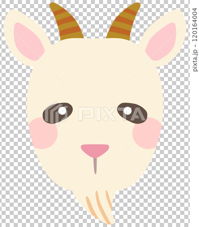可愛的山羊插畫臉向量素材 可愛的山羊插畫臉向量素材 120164004