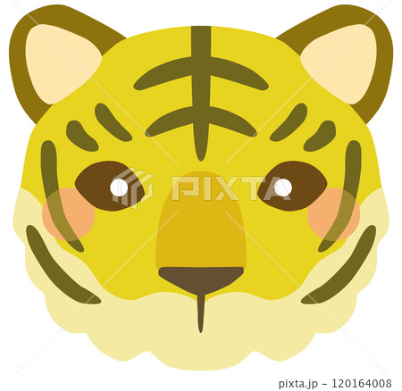 かわいいトラのイラスト 顔 ベクター素材 かわいいトラのイラスト 顔 ベクター素材 120164008