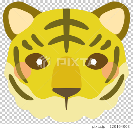 かわいいトラのイラスト 顔 ベクター素材 かわいいトラのイラスト 顔 ベクター素材 120164008