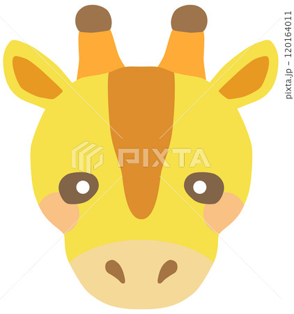 かわいいキリンのイラスト 顔 ベクター素材 120164011