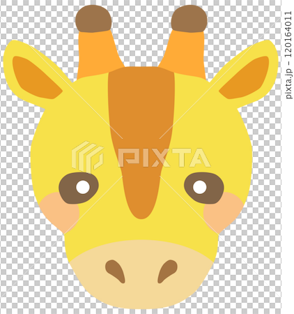 かわいいキリンのイラスト 顔 ベクター素材 120164011