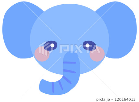 かわいいゾウのイラスト 顔 ベクター素材 かわいいゾウのイラスト 顔 ベクター素材 120164013
