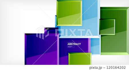 Colorful squares with reflections abstract background design. Vector Illustration For Wallpaper, Banner, Background, Card, Book Illustration, landing page Colorful squares with reflections abstract background design. Vector Illustration For Wallpaper, Banner, Background, Card, Book Illustration, landing page 120164202