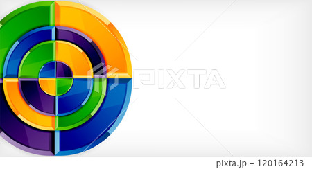 Glossy circles geometric background. Vector Illustration For Wallpaper, Banner, Background, Card, Book Illustration, landing page 120164213