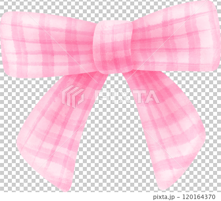 Coquette pink bow ribbon watercolor 120164370