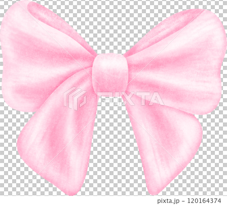 Coquette pink bow ribbon watercolor 120164374