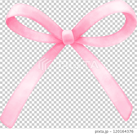 Coquette pink bow ribbon watercolor 120164376