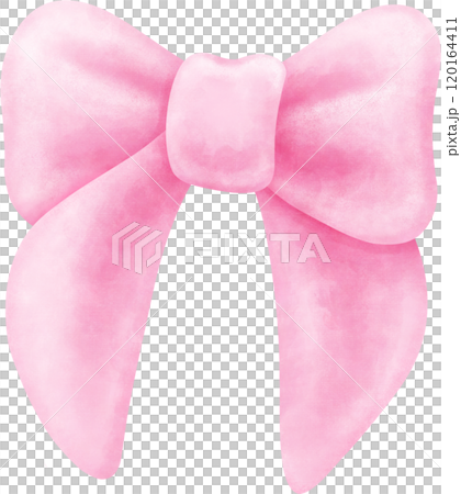 Coquette pink bow ribbon watercolor 120164411