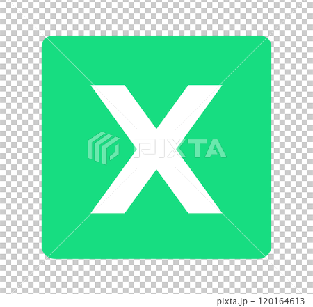 簡單的綠色 X 圖標 120164613