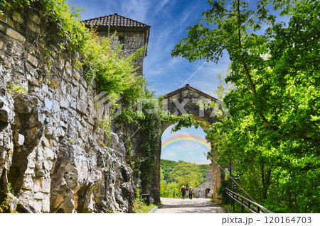 森林の中にひっそりたたずむモツァメタ修道院の絶景 120164703