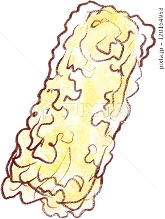 天ぷらのイラスト_イカの天ぷら 120164958