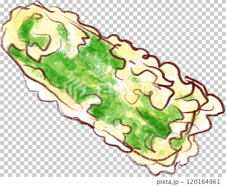 Tempura illustration_Green pepper tempura Tempura illustration_Green pepper tempura 120164961
