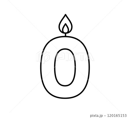 数字のろうそくアイコン　0　ベクター 120165153