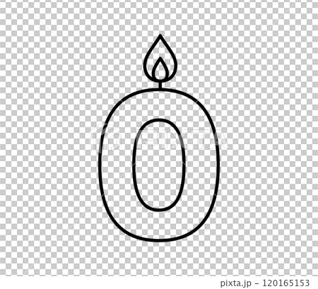 数字のろうそくアイコン　0　ベクター 120165153
