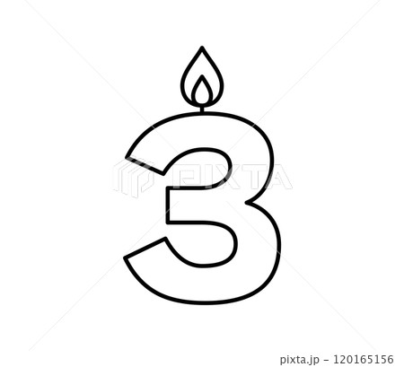 数字のろうそくアイコン 3 ベクター 数字のろうそくアイコン 3 ベクター 120165156