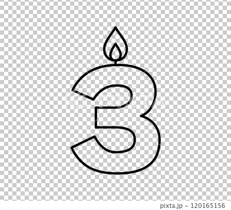 数字のろうそくアイコン 3 ベクター 数字のろうそくアイコン 3 ベクター 120165156