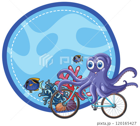 Underwater Adventure with Biking Octopus 120165427