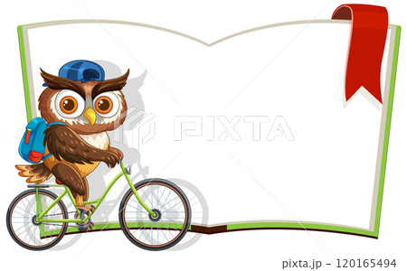 Owl Riding a Bicycle with Book Owl Riding a Bicycle with Book 120165494
