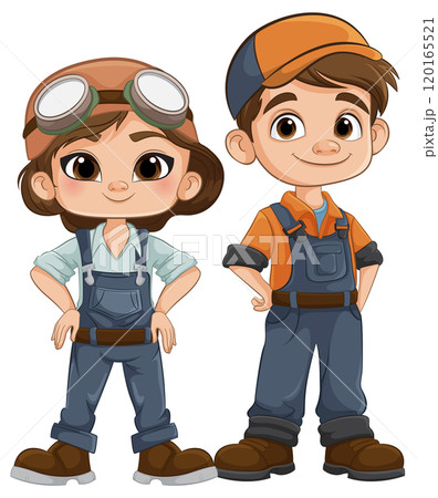 Young Engineers in Overalls 120165521