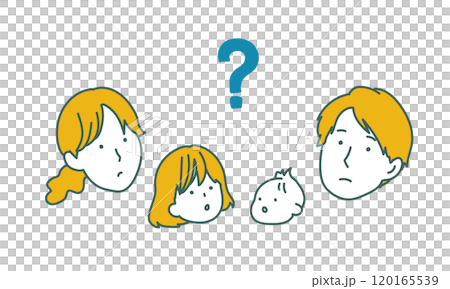 A simple illustration of a family thinking 120165539