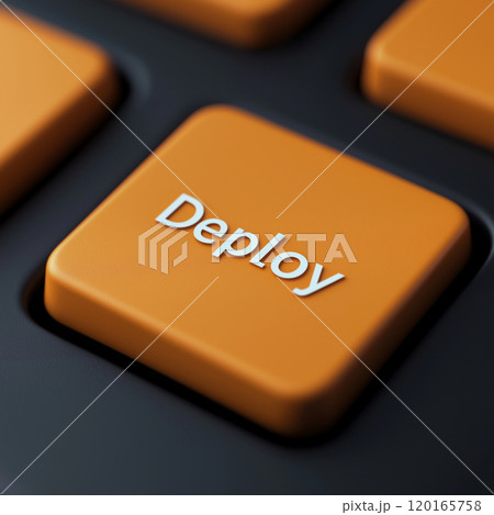 An_orange_keyboard_button_with_the_text_Deploy 120165758