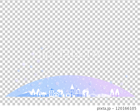 雪花飄落的城市景觀插圖 120166105