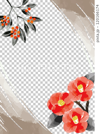 Camellia watercolor template vector illustration 120166174