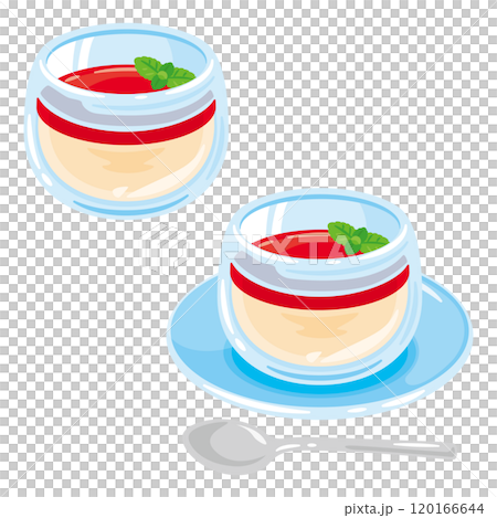 カップ入りの苺のパンナコッタセット 120166644