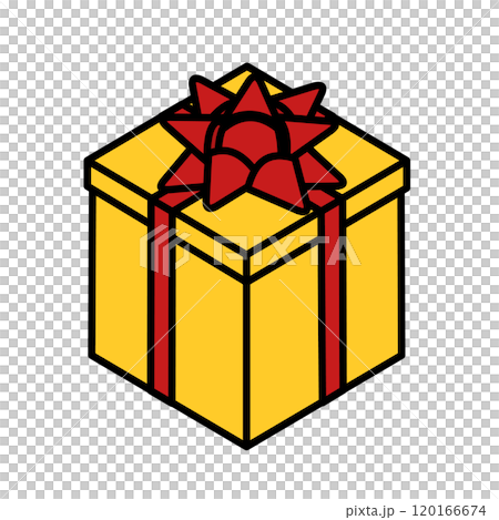 赤いリボンがついたプレゼントの箱 120166674