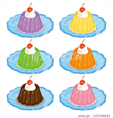 皿に盛られた喫茶店のゼリーセット 120166683