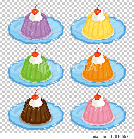 皿に盛られた喫茶店のゼリーセット 120166683