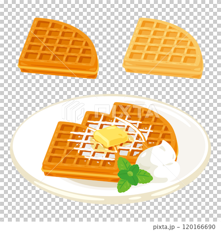 Waffle set on a plate Waffle set on a plate 120166690