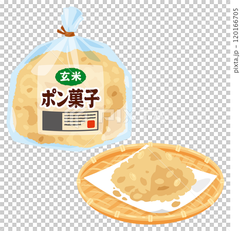 袋裝糙米糕點和盤中的糙米糕點 120166705