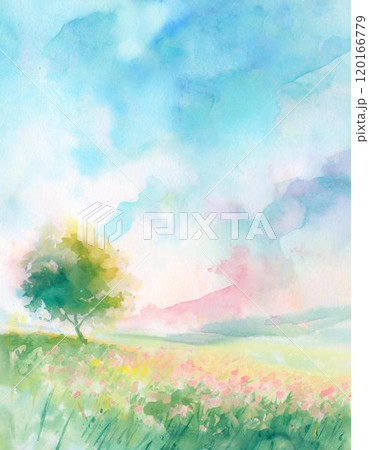 穏やかな景色、自然の風景画(AI生成素材) 穏やかな景色、自然の風景画(AI生成素材) 120166779