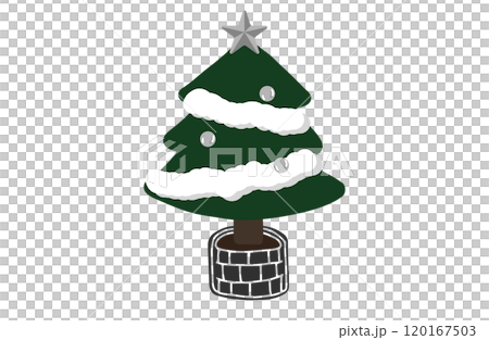 Silver star christmas tree illustration Silver star christmas tree illustration 120167503