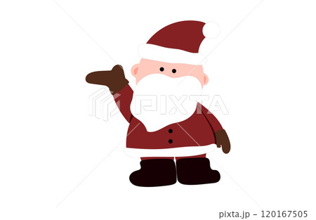 手を挙げているサンタクロースのイラスト 120167505