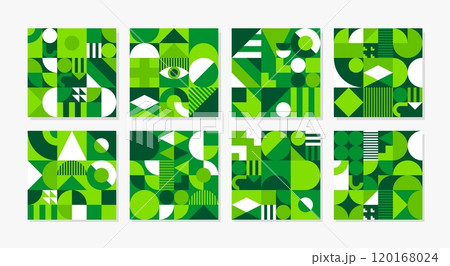 Environment ecology theme green abstract geometric patterns, vector backgrounds. Modern geometric patterns of green colors and mosaic shapes for green energy, nature conservation and eco concept Environment ecology theme green abstract geometric patterns, vector backgrounds. Modern geometric patterns of green colors and mosaic shapes for green energy, nature conservation and eco concept 120168024