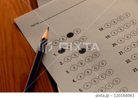 bubble answer sheet for test on table bubble answer sheet for test on table 120168061