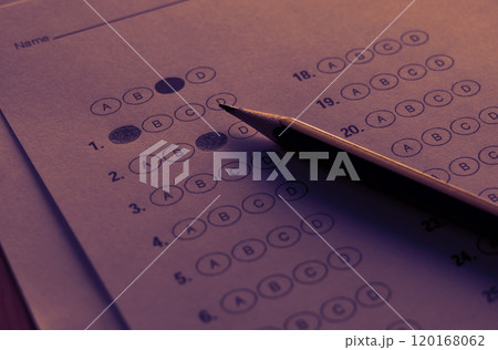 bubble answer sheet for test on table bubble answer sheet for test on table 120168062