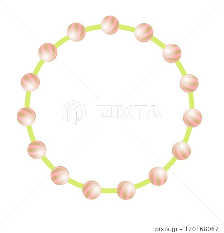 クリスマスボールの円形飾り枠イラスト 120168067