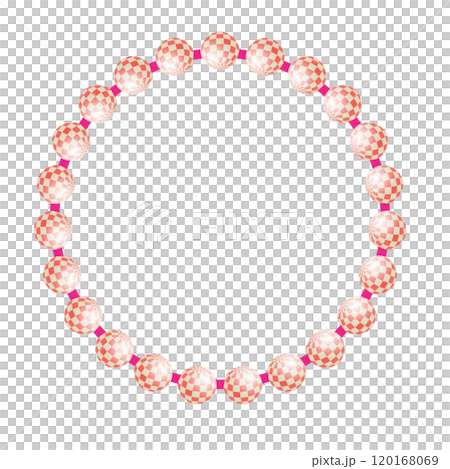 クリスマスボールの円形飾り枠イラスト 120168069