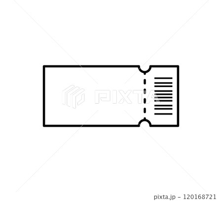 切り取り線の入ったチケットのアイコンイラスト　ベクター 120168721
