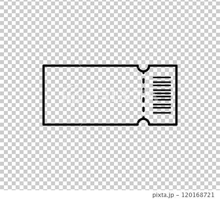 Ticket icon illustration vector with cutout line 120168721