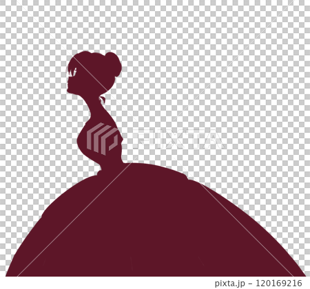 ドレスを着た女性　お姫様　影絵 120169216