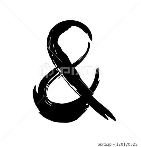 Hand painted balck ink ampersand symbol isolated on white Hand painted balck ink ampersand symbol isolated on white 120170325