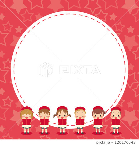 可愛い子供たちの聖歌隊が歌うイラスト 星柄模様 フレーム コピースペース ベクター 可愛い子供たちの聖歌隊が歌うイラスト 星柄模様 フレーム コピースペース ベクター 120170345