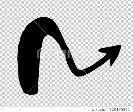 Ink arrow symbol hand painted with brush Ink arrow symbol hand painted with brush 120170895